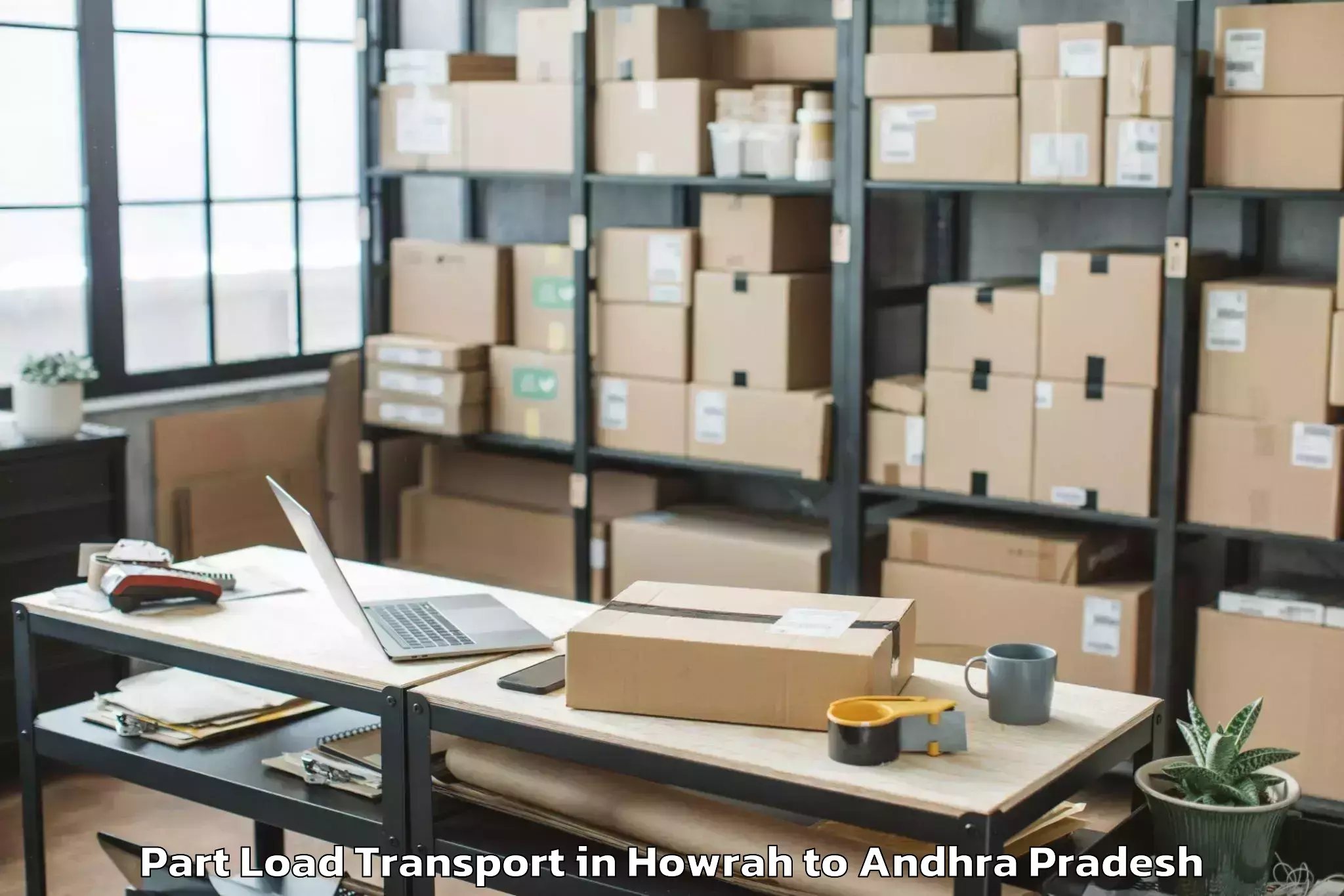 Leading Howrah to Pedapudi Part Load Transport Provider